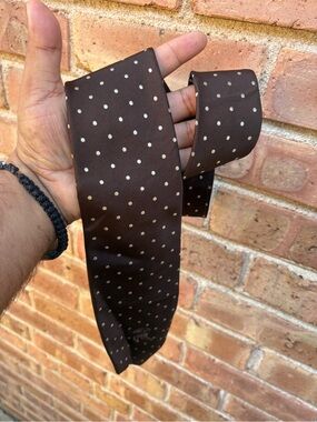 Brown Polka Dot Men's Tie - Accessory